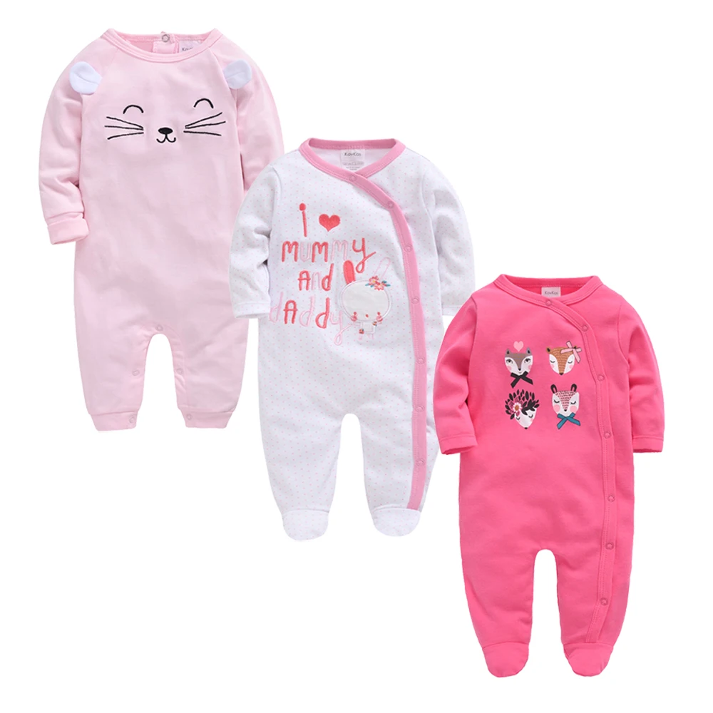 2020 3 шт./лот одежда для маленьких девочек осенне-летний хлопковый комбинезон