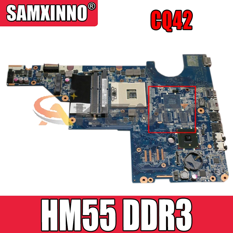 

595184-001 595184-601 For HP Pavilion CQ42 Notebook Mainboard DA0AX1MB6H1 HM55 DDR3 Laptop motherboard
