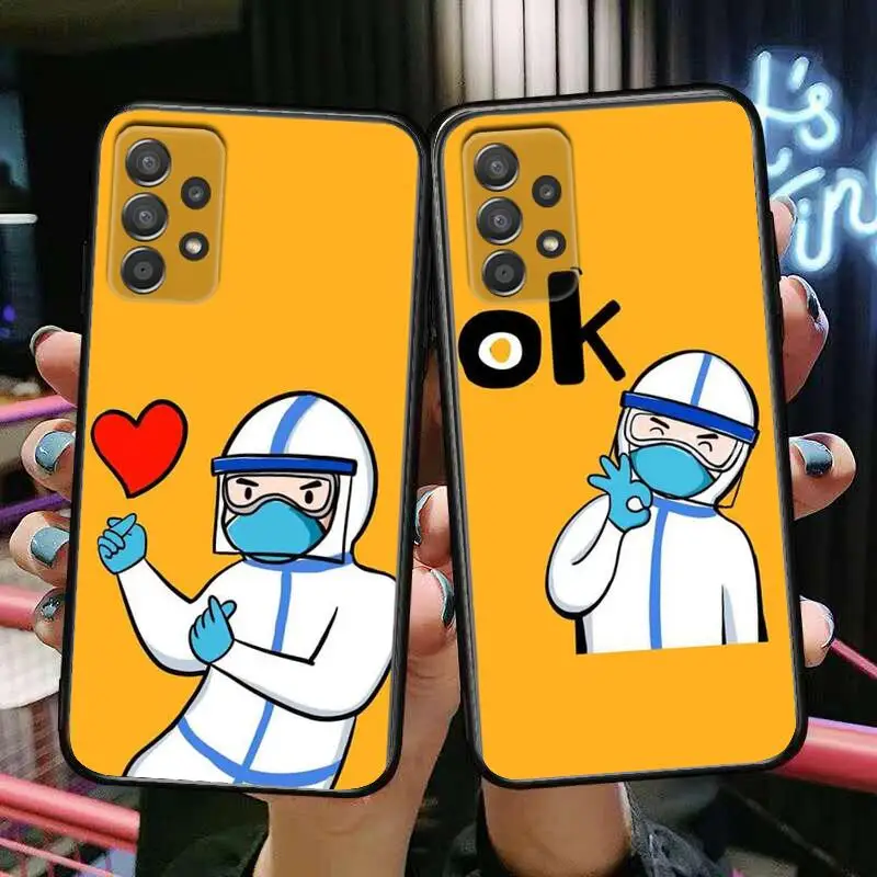 

Nurse protective suit Phone Case Hull For Samsung Galaxy A70 A50 A51 A71 A52 A40 A30 A31 A90 A20E 5G a20s Black Shell Art Cell C