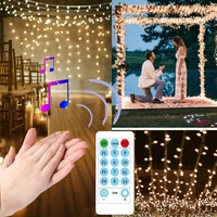 3m led fairy lights garland remote control usb curtain string lights sound music activated garland for window christmas decor