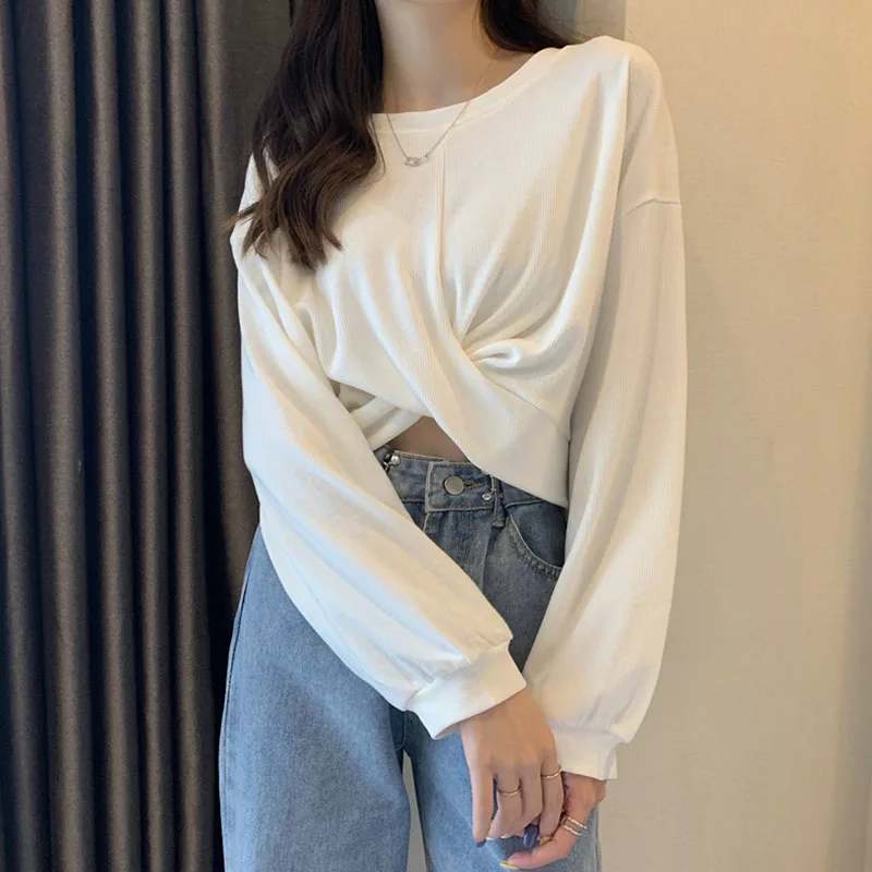 

Spring 2021 Loose Korean style sweatshirt women clothes Casual Long sleeve Pullovers Lady Sweatshirts