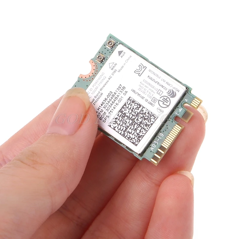 

Intel Dual Band Wireless 802.11 AC 3160 NGW Bluetooth 4.0 Wifi WLAN Card Drop Shipping