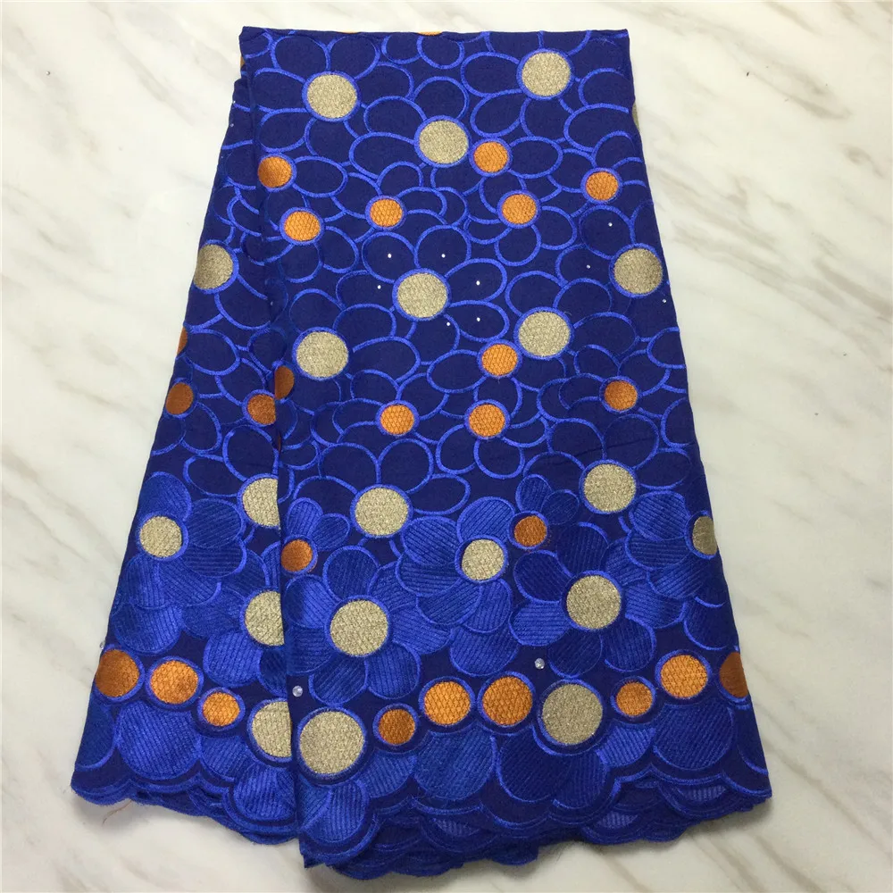 

Cotton Swiss Voile Lace Fabric Embroidery African Lace Fabric With Bright Diamond Nigerian Lace Fabric For Women Wedding Party