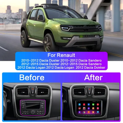 Автомагнитола 2 Din Android для Dacia Sandero Duster Renault Captur Lada Xray 2 Logan навигация GPS CarPlay автомобильный мультимедийный плеер