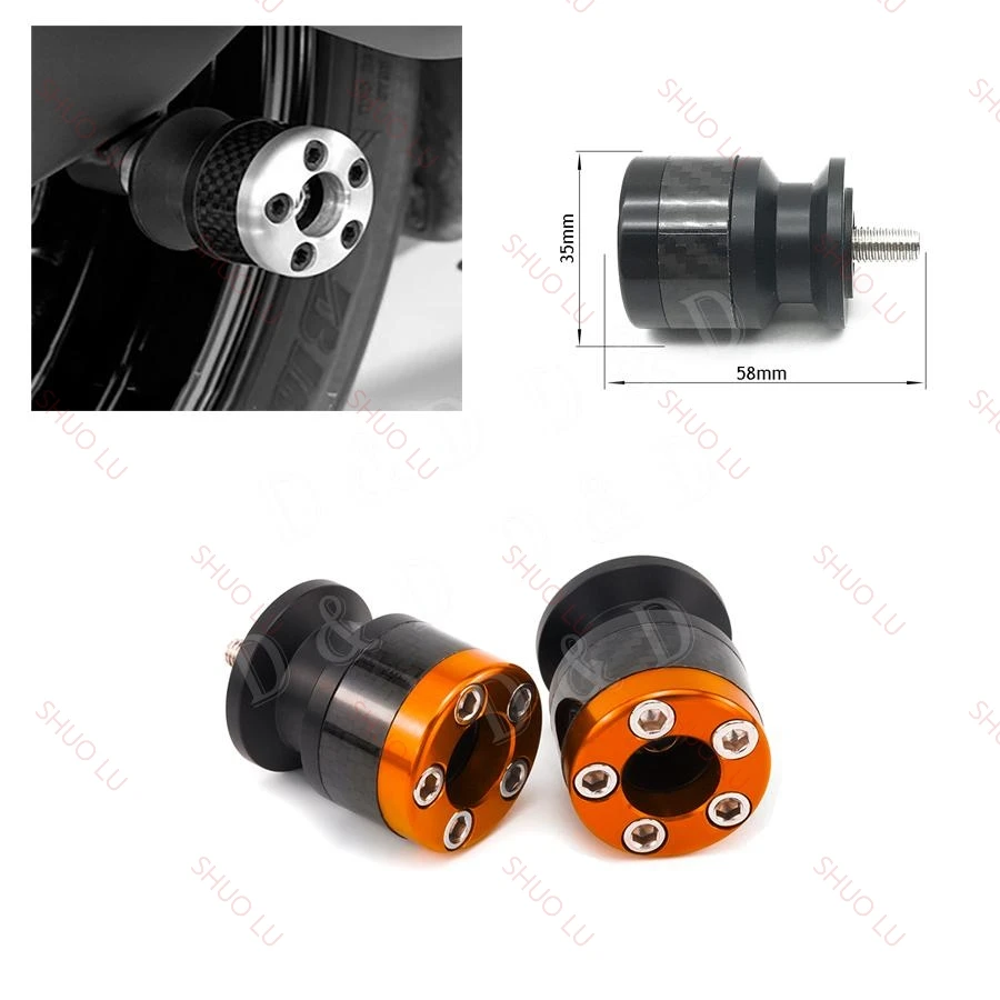 

For KTM 390ADV 790ADV ADV 390 790 Adventure 2018 2019 2020 2021 Motorcycle Swingarm Spools Stand Screws Slider Kit Carbon striae