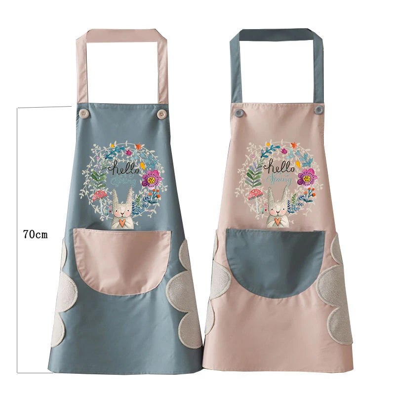 

1PCS Cartoon Waterproof Oil Proof Kitchen Apron Chef BBQ Cooking Baking Apron With Big Pocket For Men Women Kitchen Accessory