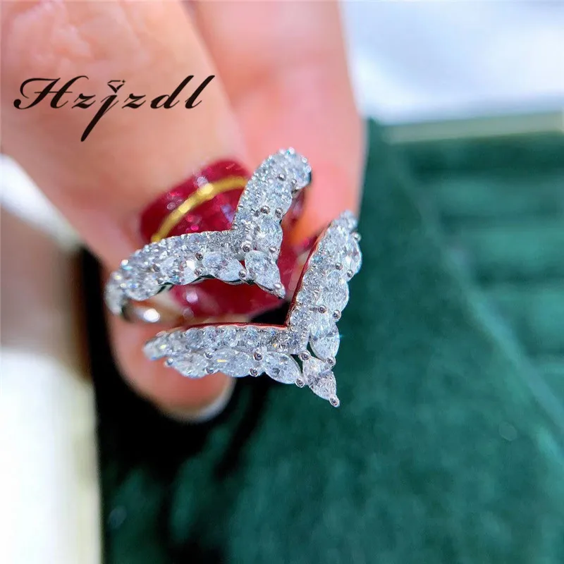 Настоящее ювелирное 18 К Золотое кольцо с бриллиантом натуральный V образный