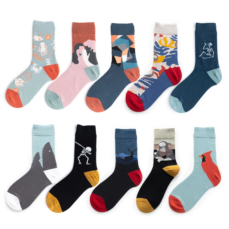 

Instime 1 Pair/Pack Funny Women Socks Cotton Unisex Crew Socks Women Streetwear Size 37-44