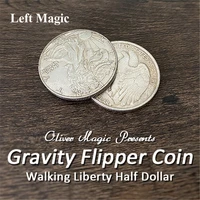 gravity flipper coin walking liberty half dollar magic tricks special magnetic butterfly coin money magic accessories stage