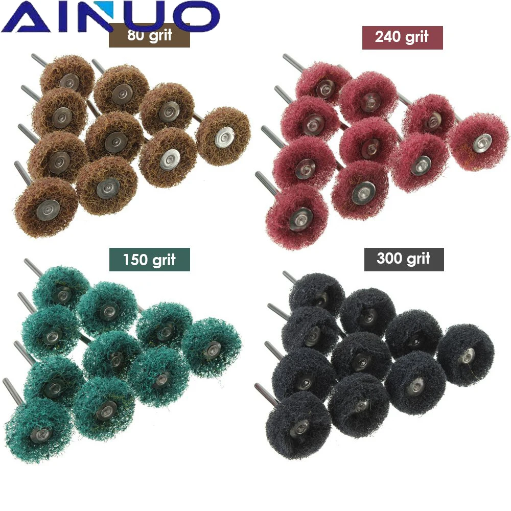 

полировальные круги Абразивная щетка для дрели, нейлоновый Полировочный диск с хвостовиком 3 мм, комплект аксессуаров для вращающихся инструментов Dremel, зернистость 150, 20 шт.