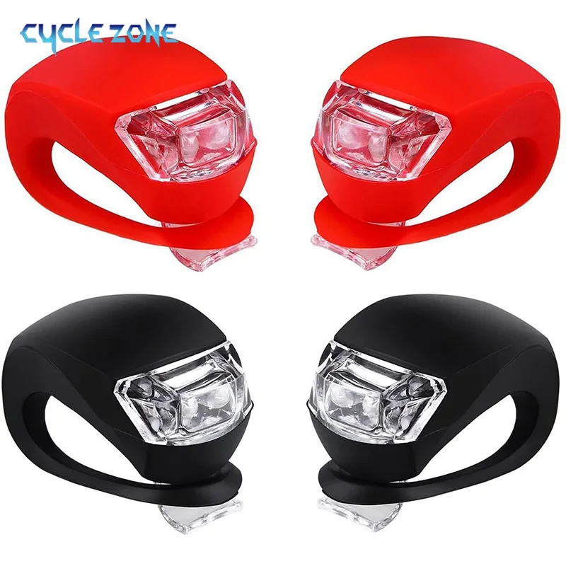 

2PCS Bicycle Light Cycling Silicone LED Light Mountain Bike Flashlight Front/Rear Lamp Waterproof Tail Lights Bike Accessories