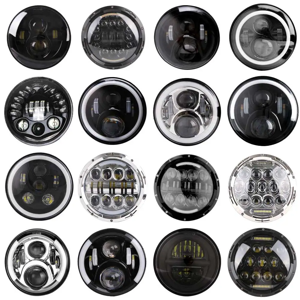 

Светодиодная фара, 2 шт., 7-дюймовая круглая, гало, для Jeep Wrangler Unlimited JK, 7-дюймовая, DRL, ангельские глазки, светодиодный прожектор
