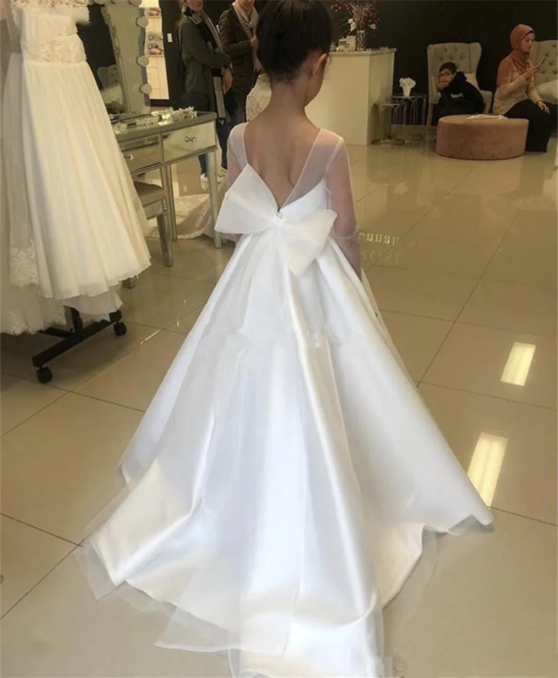 Платья цвета слоновой кости с цветочным узором для девочек на свадьбу украшенные