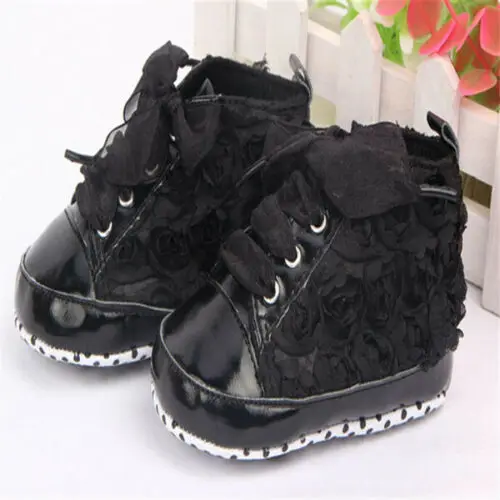 

Lace shoes Baby Kid Girl Toddler Non-slip Soft Sole Crib Sneaker Shoes Prewalker Boots baby princess shoes first walkers shoes