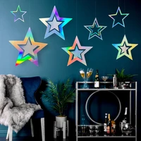 7pcs twinkle star paper hanging flags happy birthday decoration kids christmas banner baby shower wedding decor crafts supplies