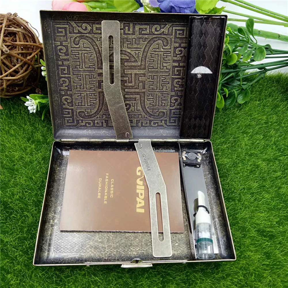 Ретро чехол для сигарет старомодный портативный мужской Ультратонкий