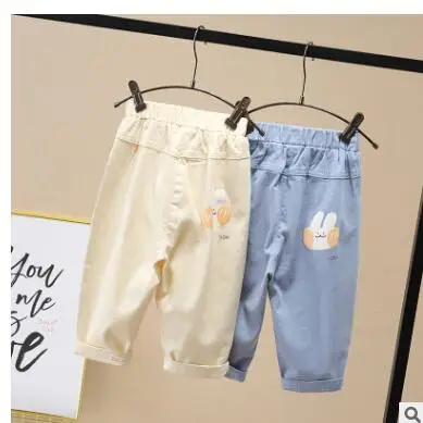 Брюки для девочек весна 2020 корейские детские брюки яркие облегающие бежевые и