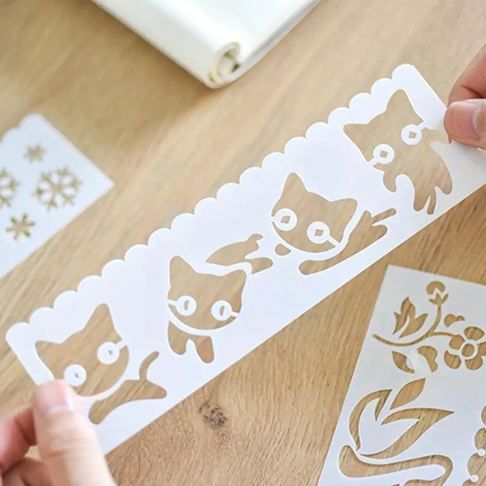 

New Generation Small Drawing Board DIY Sketchpad Drafting Tools Small Ruler Making Hollow Mould Template Painting Scrapbook Q2P0
