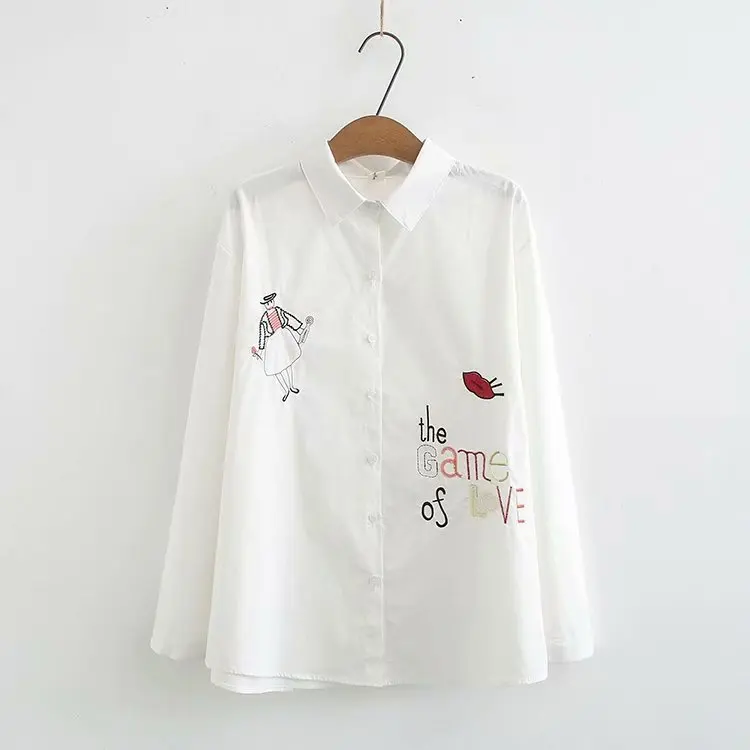 Повседневные блузки размера плюс осень 2019 женские модные свободные рубашки с