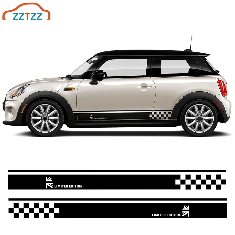 1 пара боковая Автомобильная юбка наклейка порог дверь стикеры наклейки для MINI