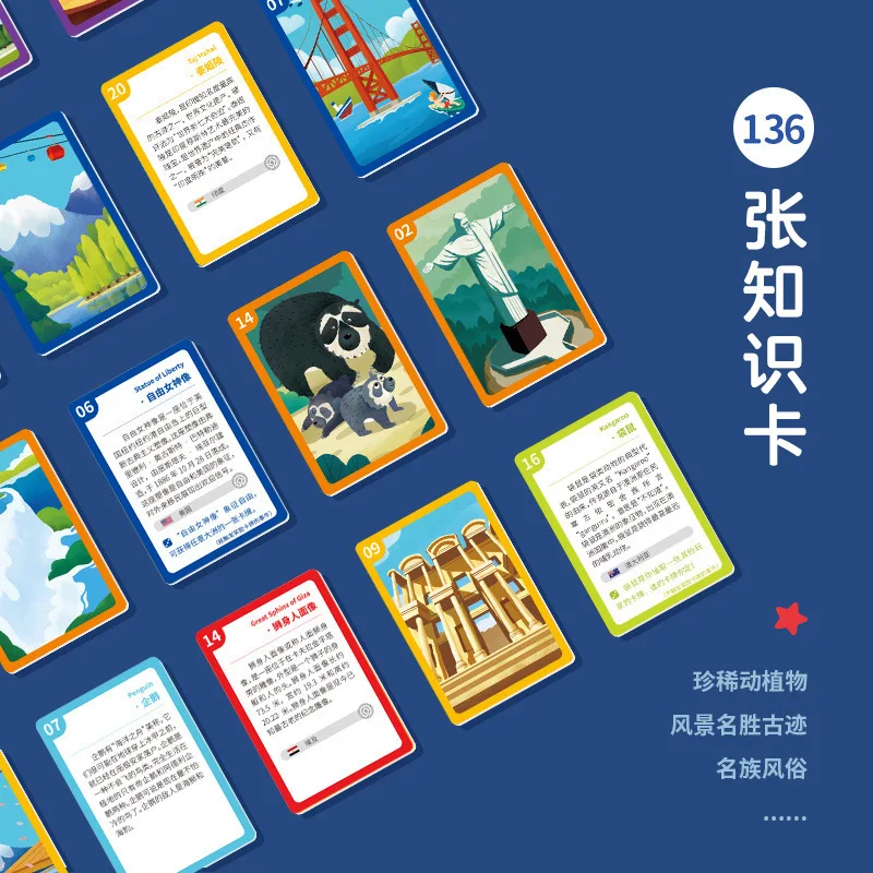 

TOI benefits to travel around the world. Explorer's human geography cognition card map desktop game children's educational toys