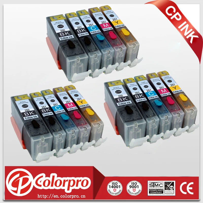Бесплатная доставка картриджей съедобного чернила 15PK PGI 250 CLI 251 для Canon Pixma IP7220 IX6820 MG5420 MG5422 MG5520 MG5522 MG5620.