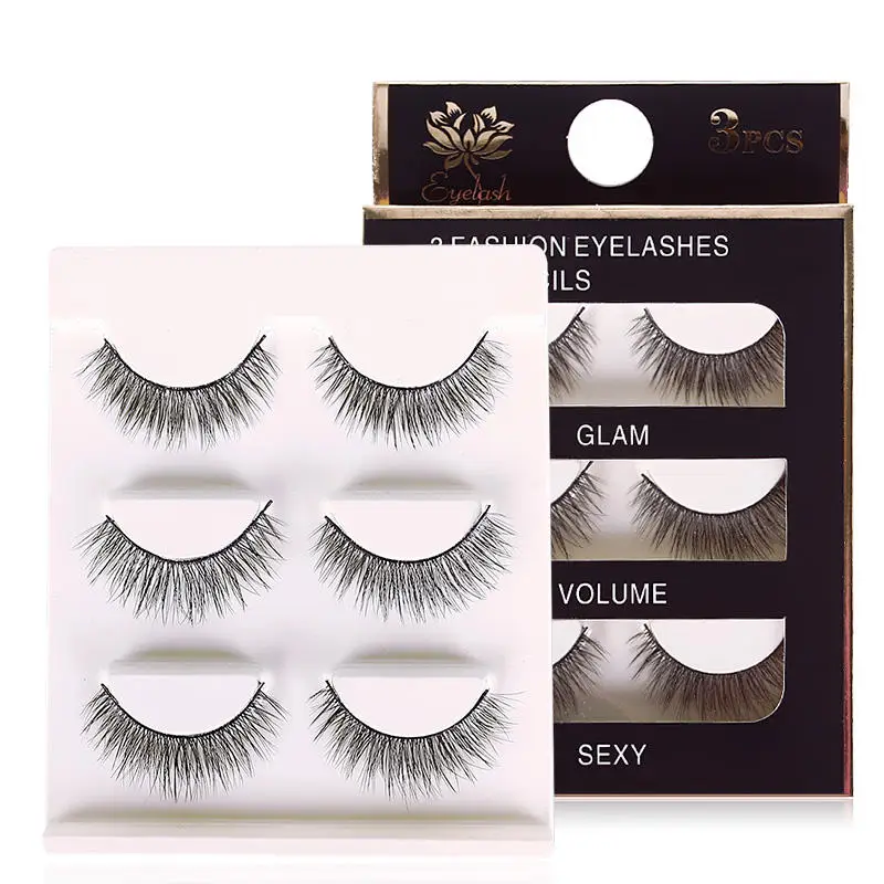 3D норковые ресницы ручной работы 3 пары натуральные расширенные красивые для