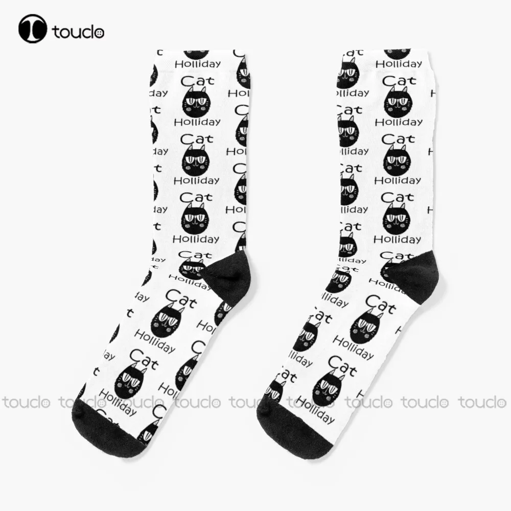 

Cat Holliday Sticker Socks Orange Socks Personalized Custom Unisex Adult Teen Youth Socks Halloween Christmas Fashion New Gift