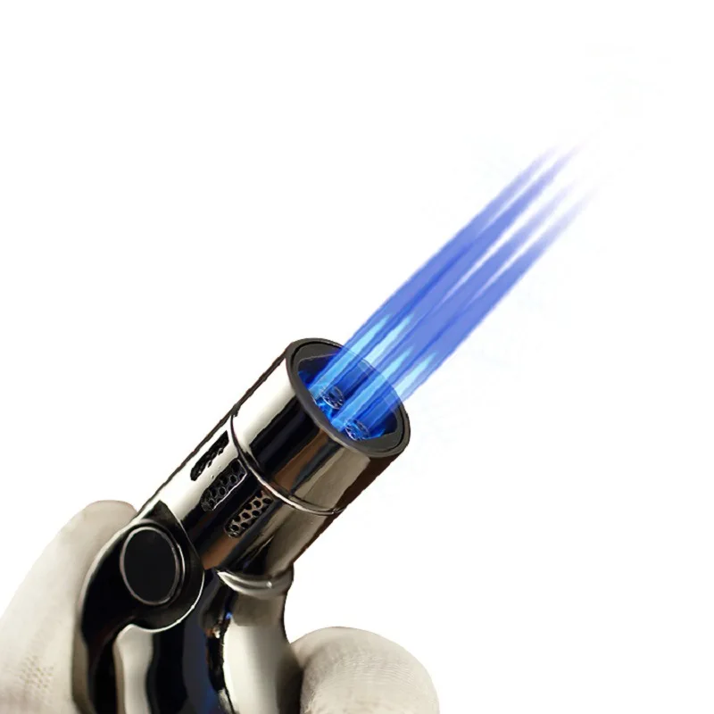 Металлическая зажигалка для сигар сигарет табака 4 фонарь струйное пламя