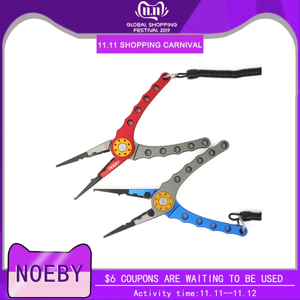 Noeby рыболовные плоскогубцы Red &amp Bule из алюминиевого сплава разделенные кольцевые