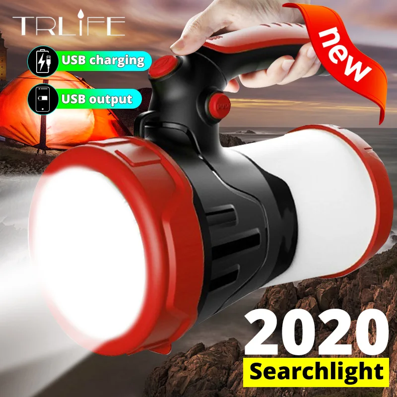 Мощный фонарик для кемпинга 6000 мАч многофункциональный портативный