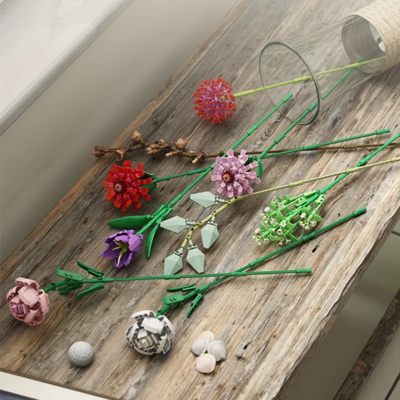 

Creator Expert DIY Flowers Bouquet Phalaenopsis Rose Friends Moc Potted Plants Building Blocks Dec House Toy For Girl