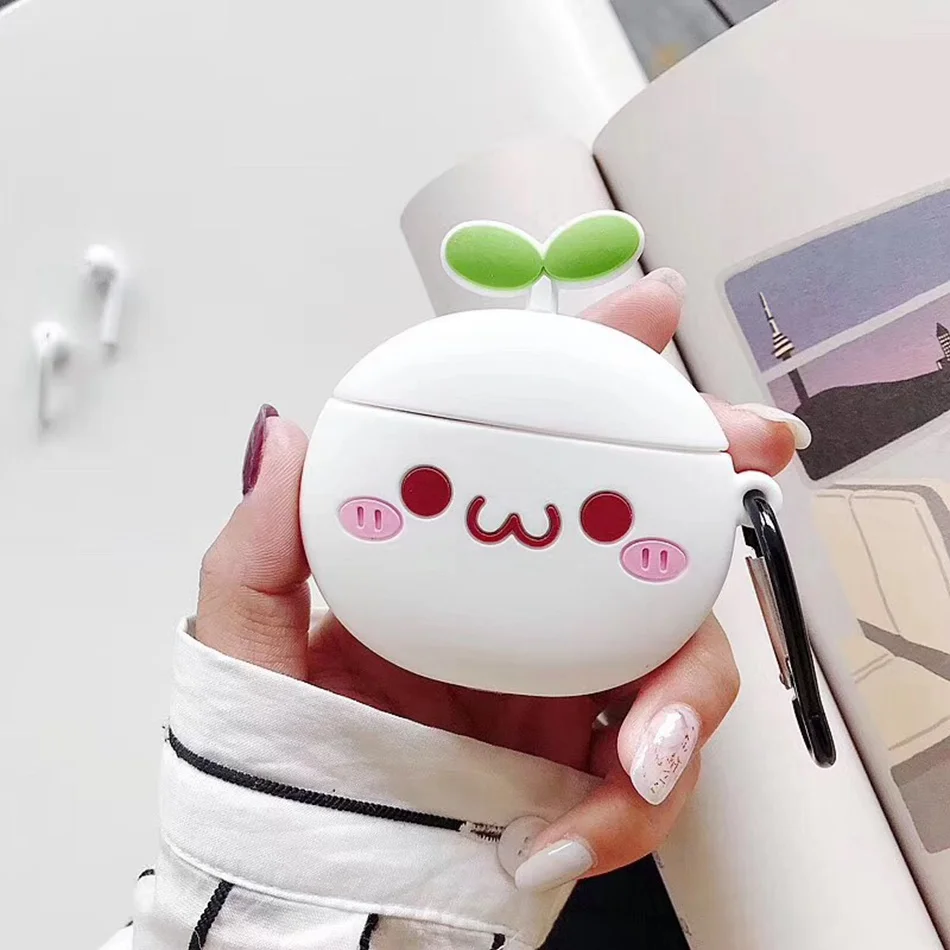 406 Для AirPods 2 Чехол, силиконовый, милый, 3D, вишневый, мороженое, чехол для наушников, для Airpods, крышка для наушников, кольцо для ключей, ремешок для Air pods - Цвет: 406