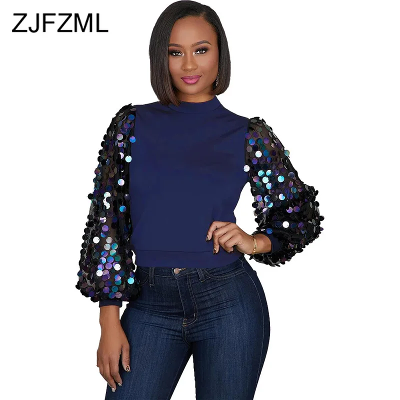 Кроп Топ женский составного кроя с блестками пикантная водолазка бандажная