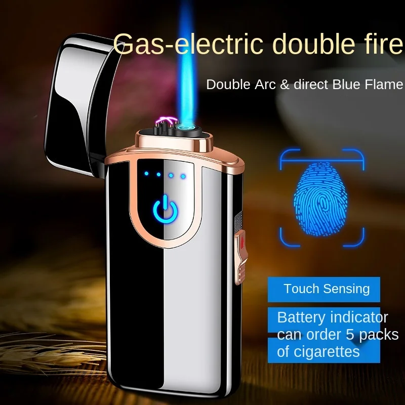 Зажигалка плазменная с двойной дугой защитой от ветра металлическая USB | Дом и сад