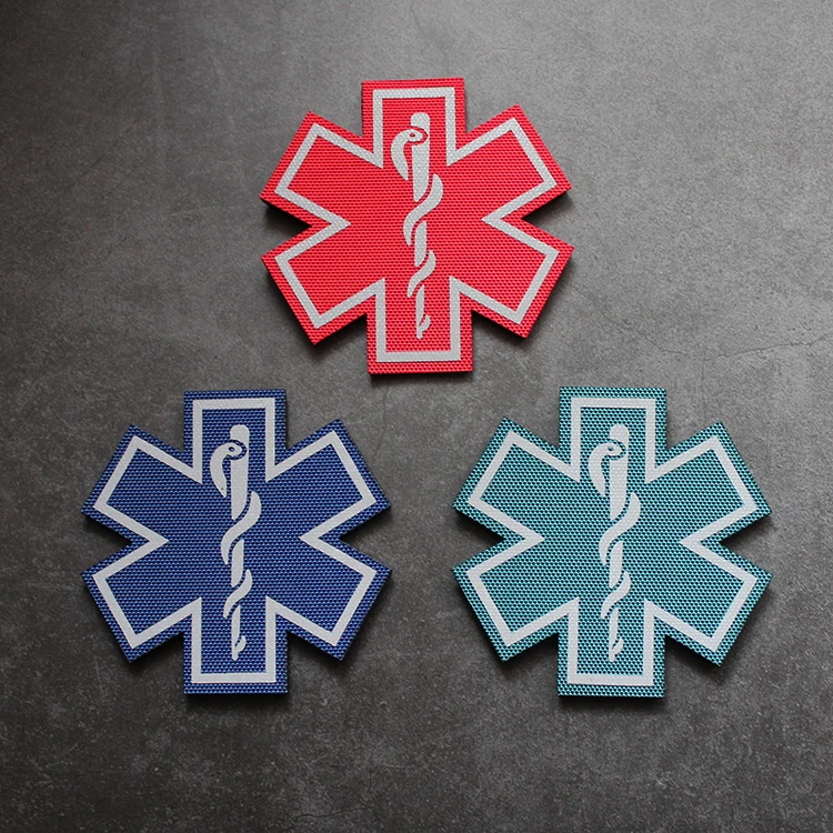 Медицинский спасательный значок на липучке ИК светоотражающий нейлоновый