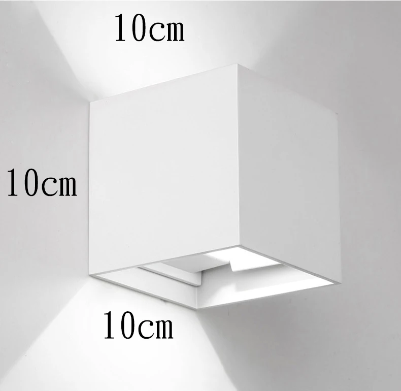 LED Wall Light Adjustable 7W 12W IP65 Square Waterproof Indoor Outdoor Aluminum Lamp Surface Mounted Bedroom Living Room | Лампы и