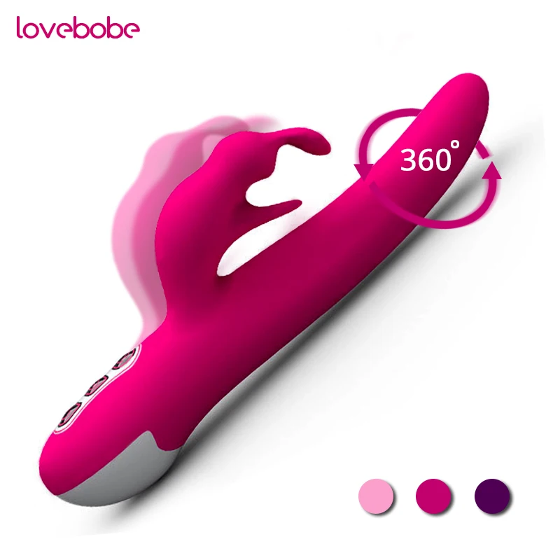 Вибратор Lovebobe большой фаллоимитатор вибратор с вращением на 360 градусов