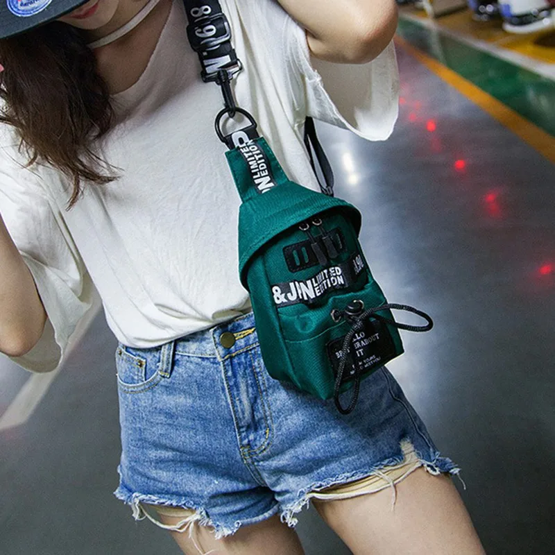 

Shoulder Messenger Bag Female Small Bag Mobile Phone/chest Bag-black/green Fashion Single Product Outdoor Small Accessories