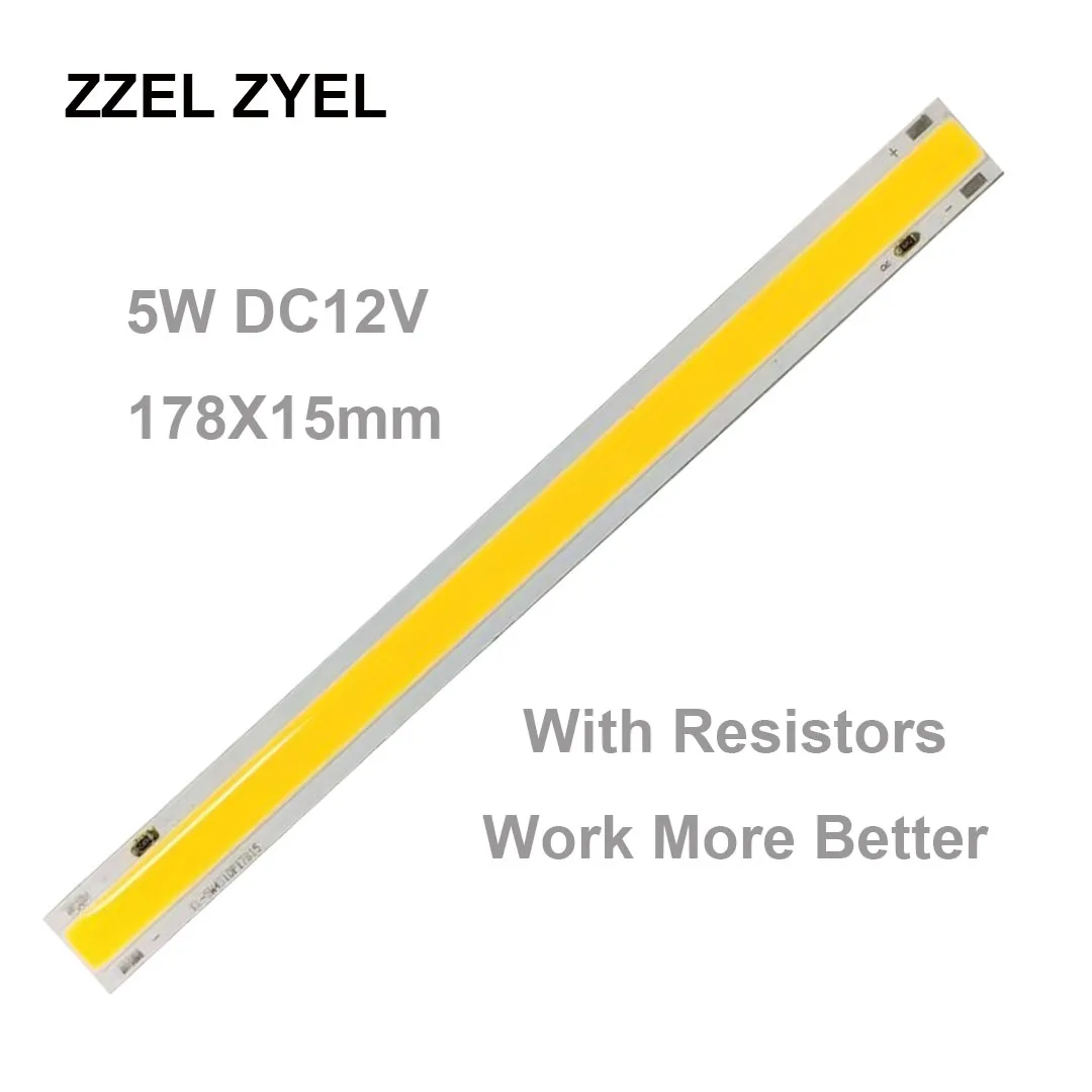 ZZEL ZYEL DC12V 5W RA80 COB LED Car Strips Lights 17815 40LED Chips with Resistors Constant Voltage Warm White DIY Lighting