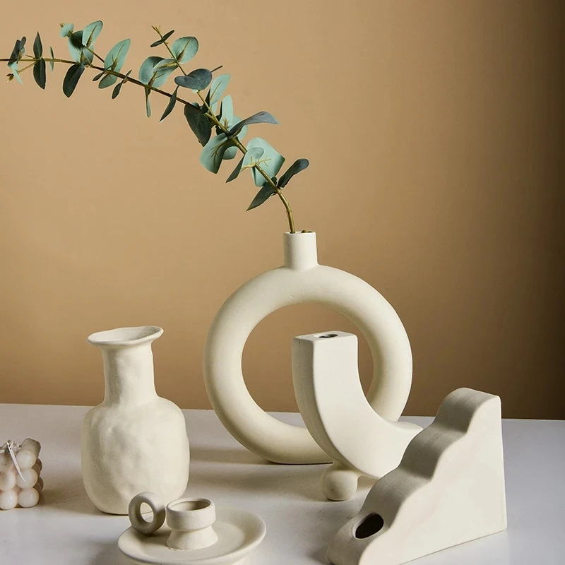 

Nordic Ceramic Vase Home Decoration Ornaments Modern Art Minimalist Vases Aesthetic Room Decor Decoration Room Decor BC50VS