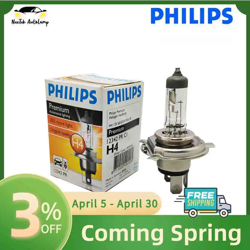 

Philips Original Standard Bulb H4 12V 60/55W +30% 12342PR Car Headlight Standard Bulb Halogen Lamp (1 Bulb)