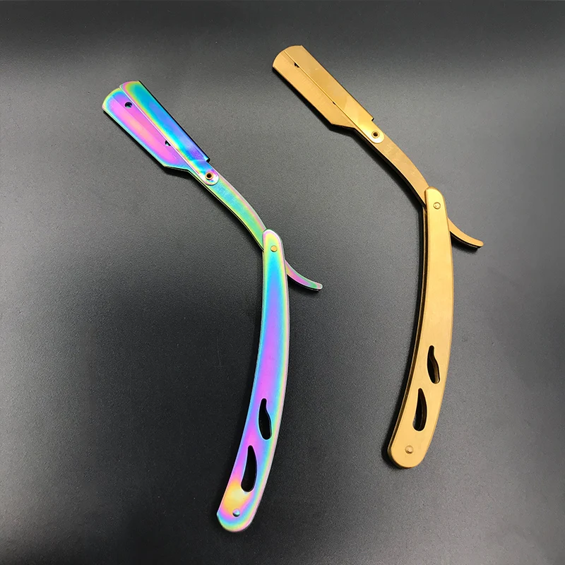 Бритва с медной ручкой бритва для бритья прямая Парикмахерская стальная нож