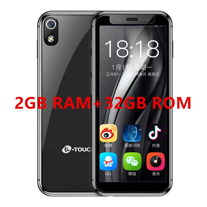 K-touch I9 мобильный телефон 3," MTK6739 Quand Cord Android 8,1 2 Гб ОЗУ+ 16 Гб/32 Гб ПЗУ gps карманный мини роскошный мобильный телефон - Цвет: 32GB ROM Black