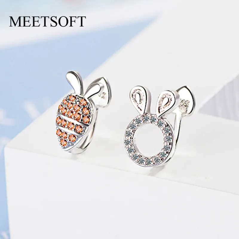 MEETSOFT серебро предотвращает аллергию модные серьги клипсы для женщин Модный