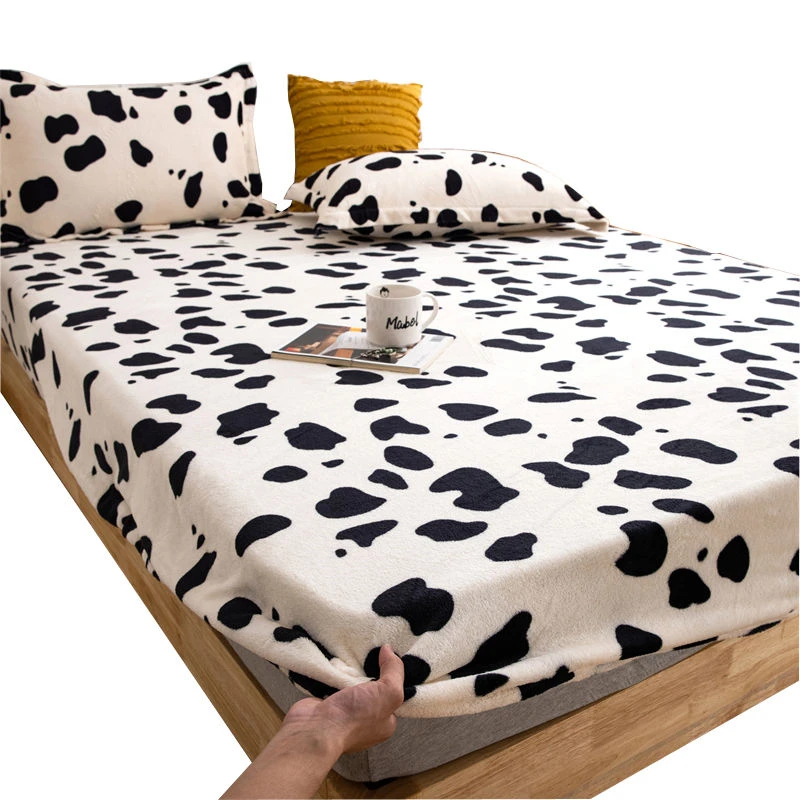 Super Soft Winter Warm Solid Flannel Elastic Band Fitted Sheet Mattress Protector Cover King Size Double Bed | Дом и сад