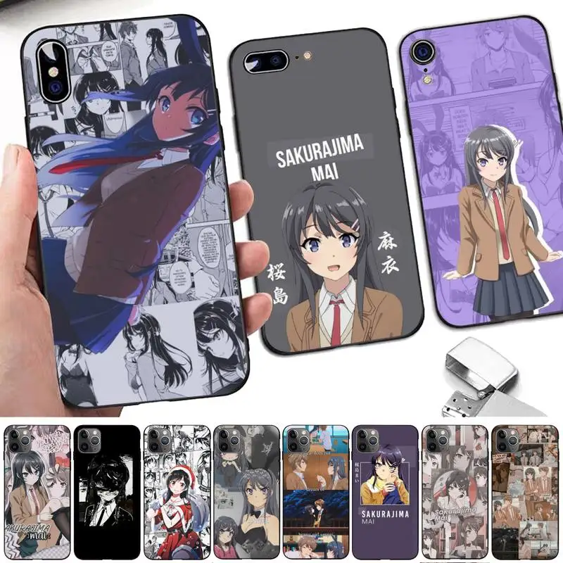 

Sakurajima Mai Phone Case for iphone 13 8 7 6 6S Plus X 5S SE 2020 XR 11 12 pro XS MAX