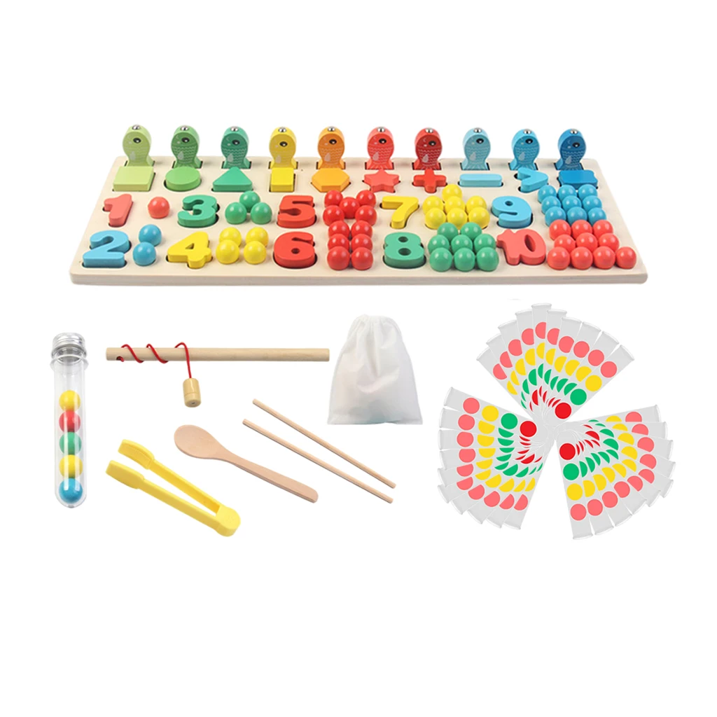 

Wooden Number Puzzle Game Montessori Toys for Toddlers - Fishing Game Math Toy for Age 3 4 5 6 Years Olds Kids