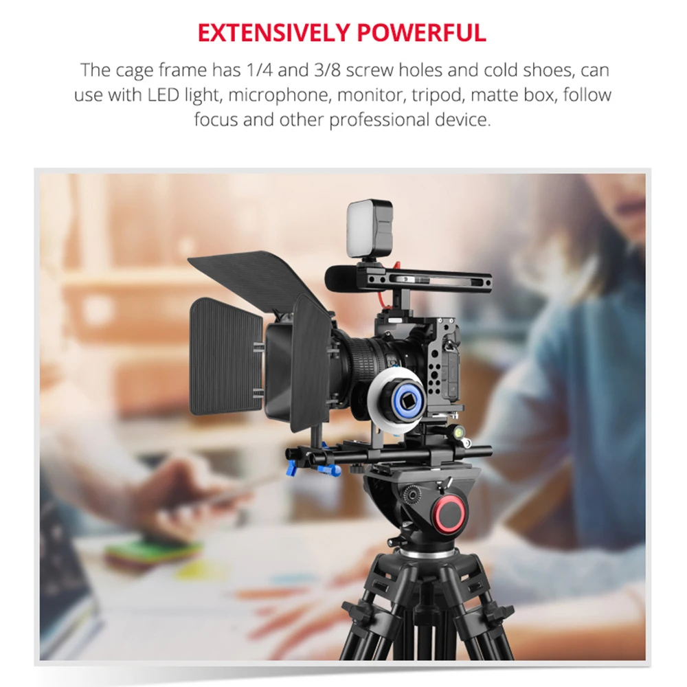 

YELANGU Camera Cage With Cold Shoe Mount 1/4 Inch 3/8 Inch Screw Holes Aluminum Alloy Camera Video Cage For Nikon Z6 Z7