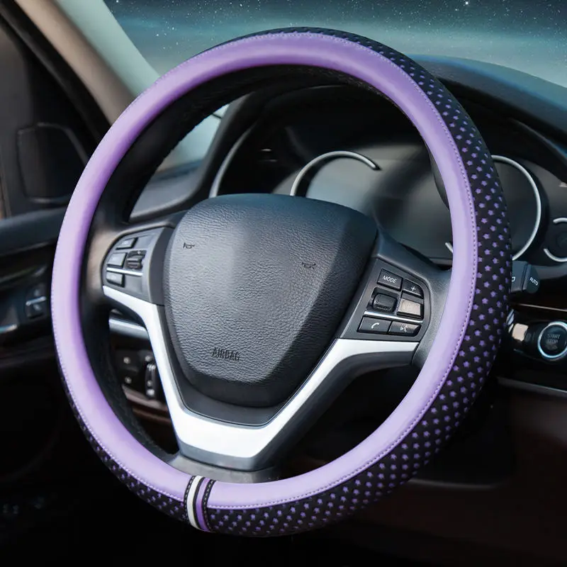 

14.5 -15 Inch Car accessories cute romantic star microfiber leather decorative steering wheel cover